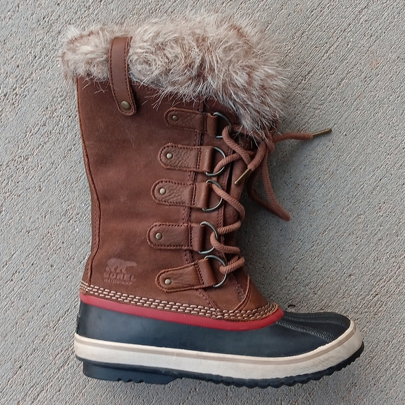 Sorel Joan Of Arctic Brown Leather Waterproof Winter Boots - Picture 1 of 9